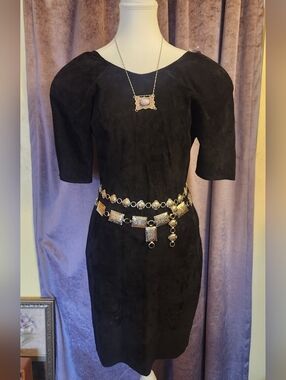 80's suede Little black dress